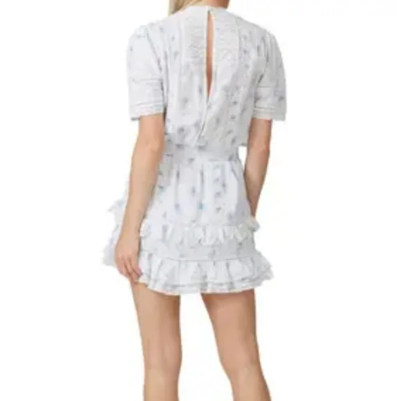 LOVE SHACK FANCY White Blue Leighton Dress - Picture 2 of 6